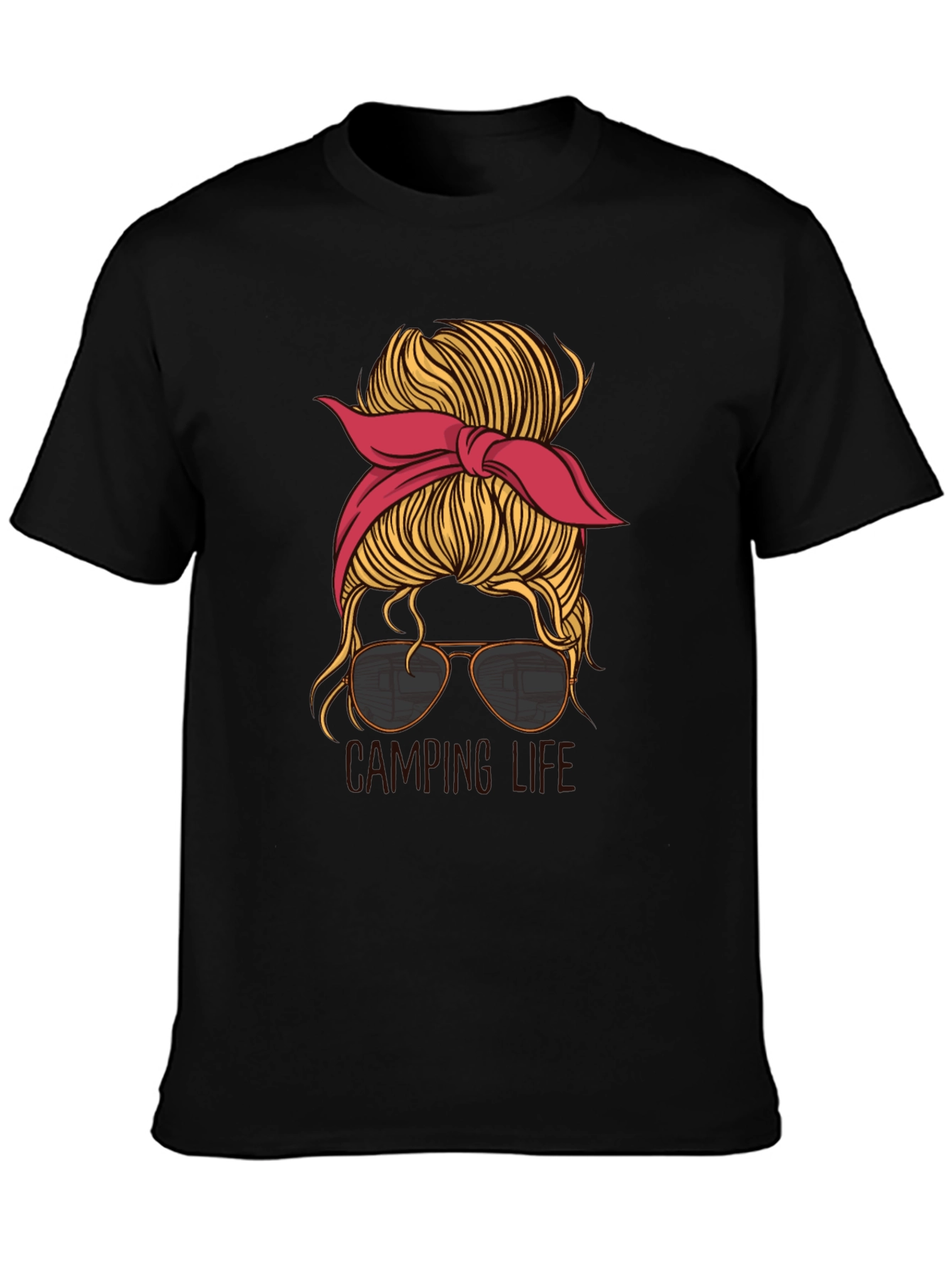 Camping Life Messy Bun T-Shirt