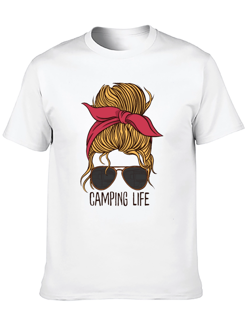 Camping Life Messy Bun T-Shirt