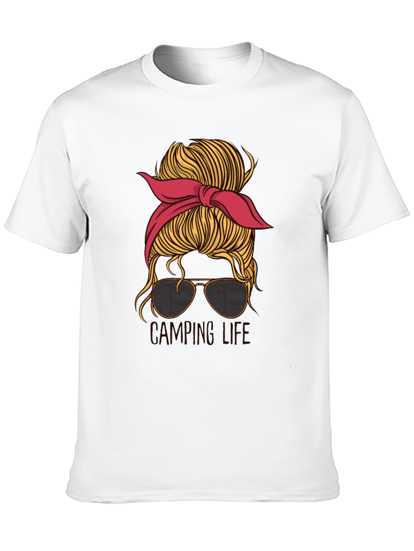 Camping Life Messy Bun T-Shirt