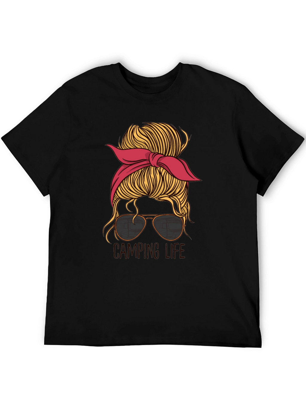 Camping Life Messy Bun T-Shirt