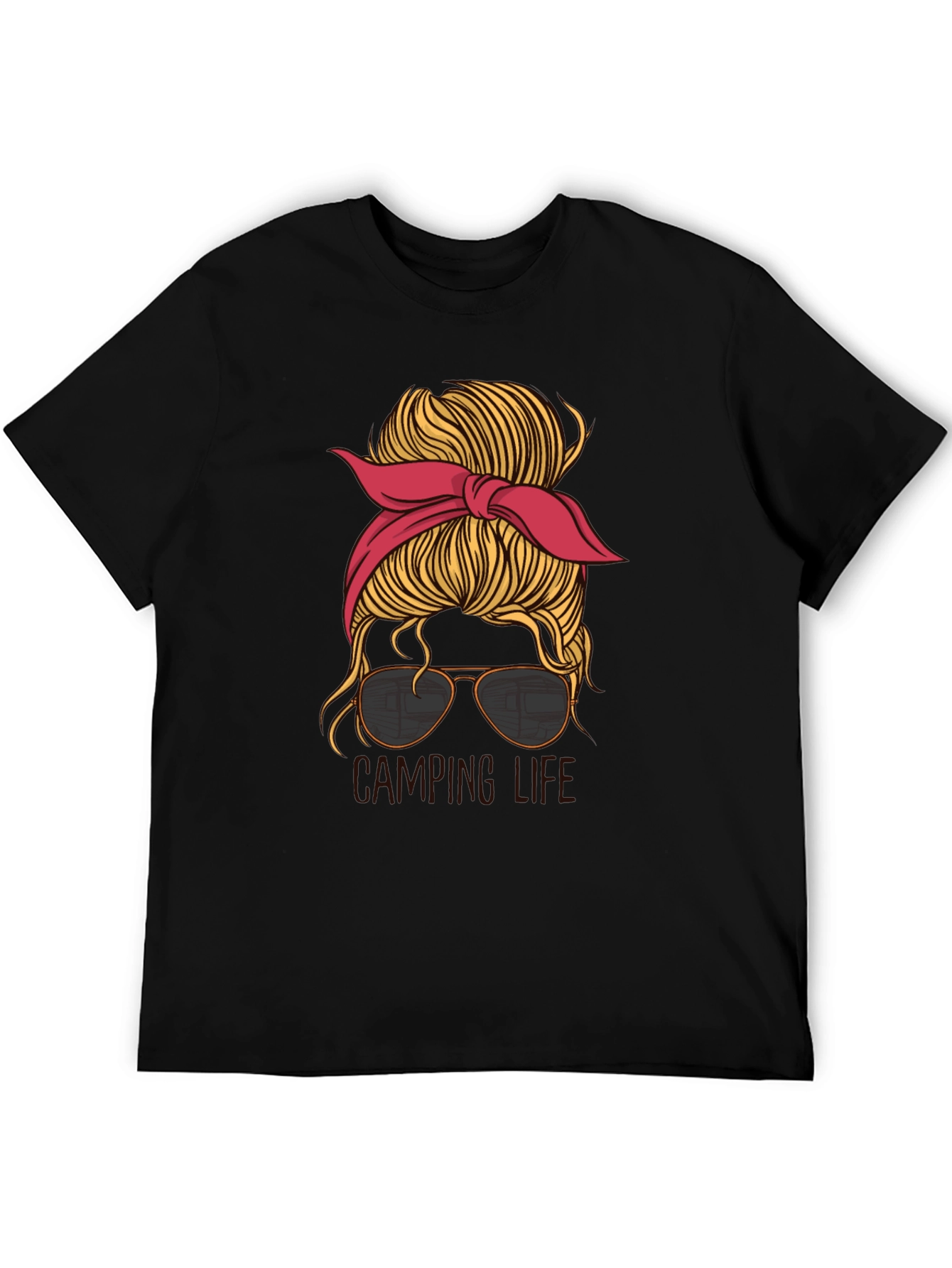 Camping Life Messy Bun T-Shirt
