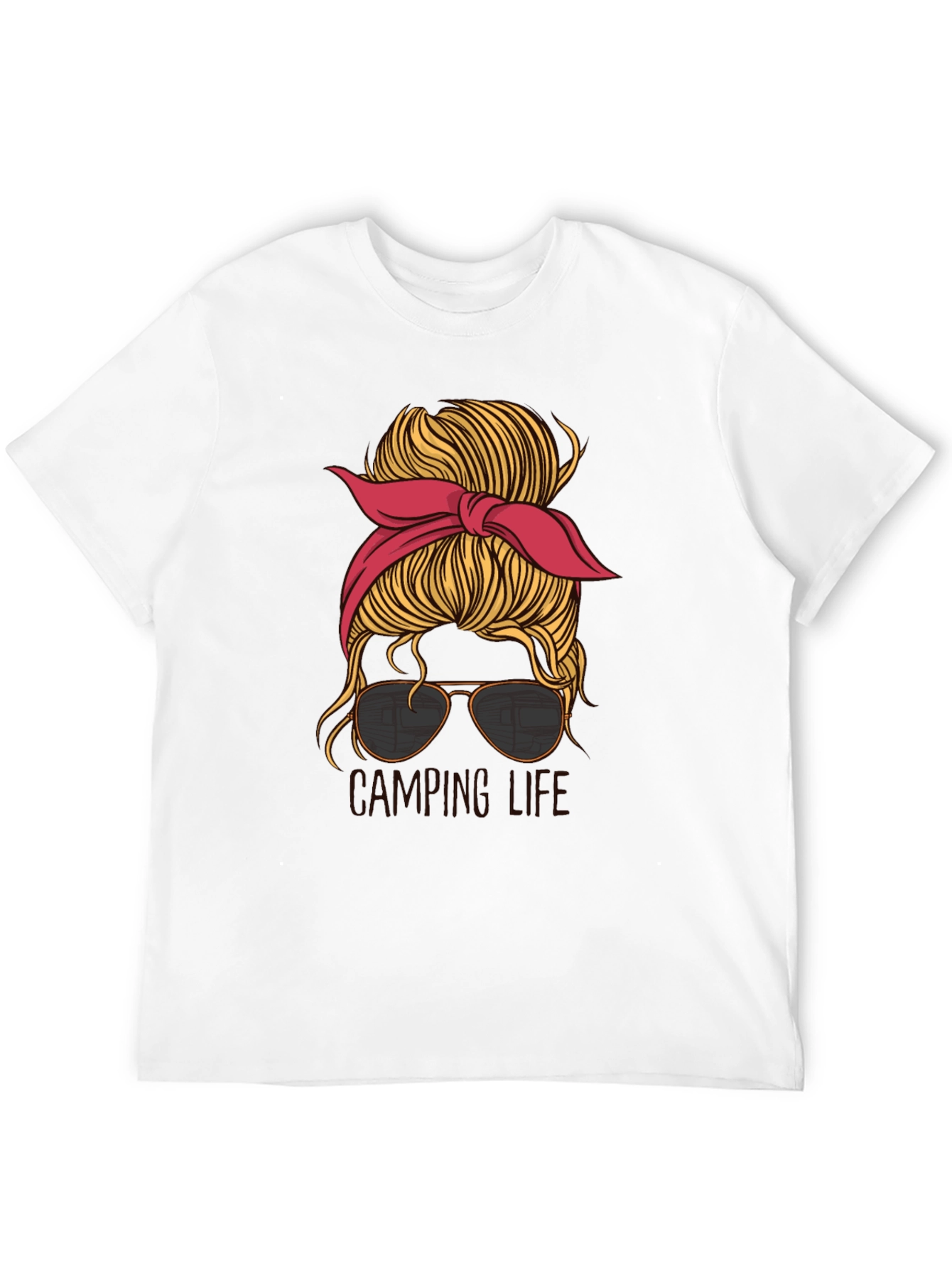 Camping Life Messy Bun T-Shirt