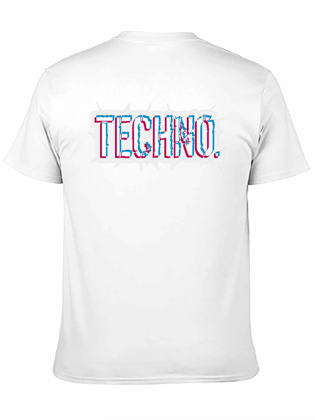 Techno Glitch Style Black T-Shirt