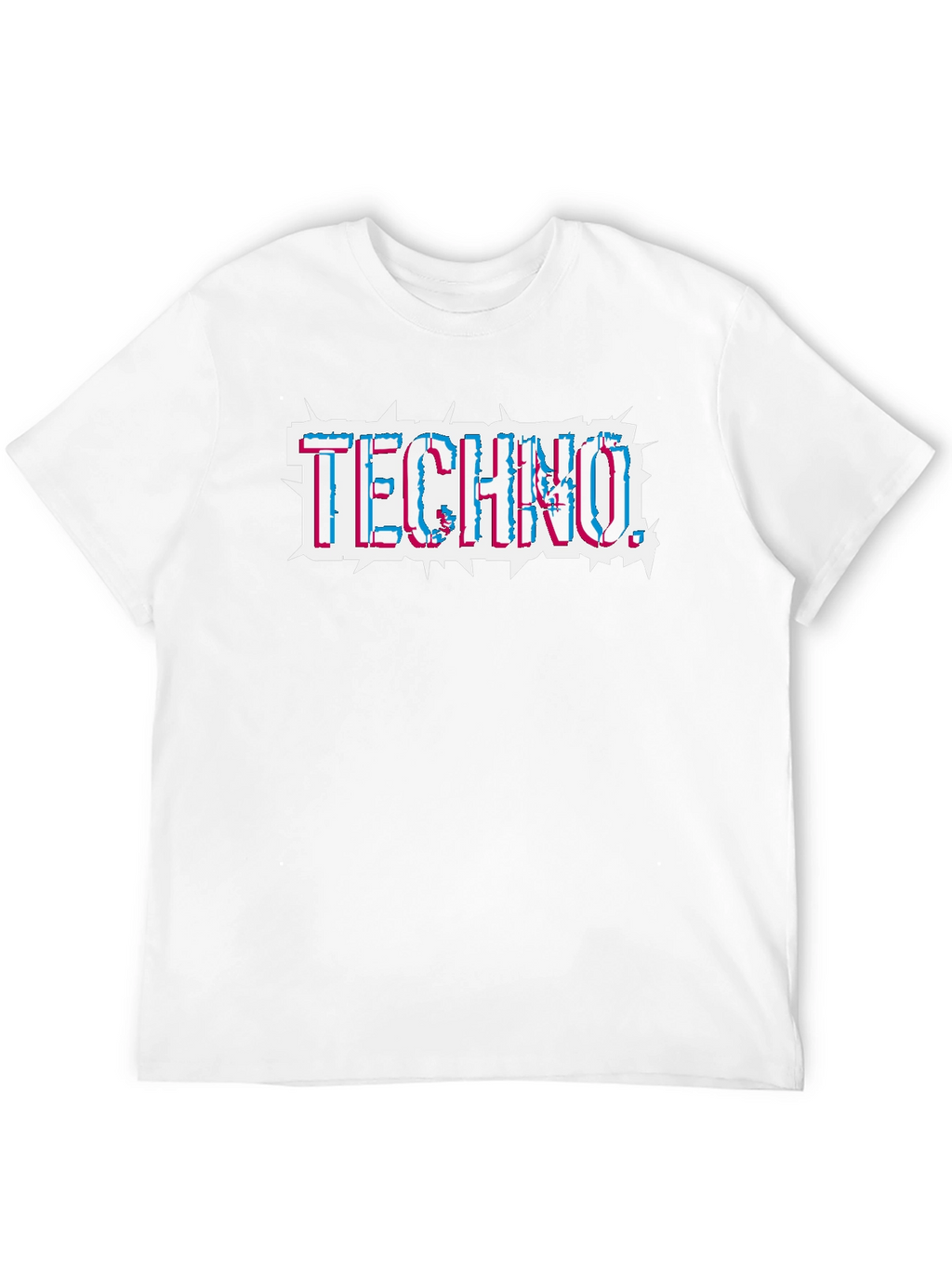 Techno Glitch Style Black T-Shirt