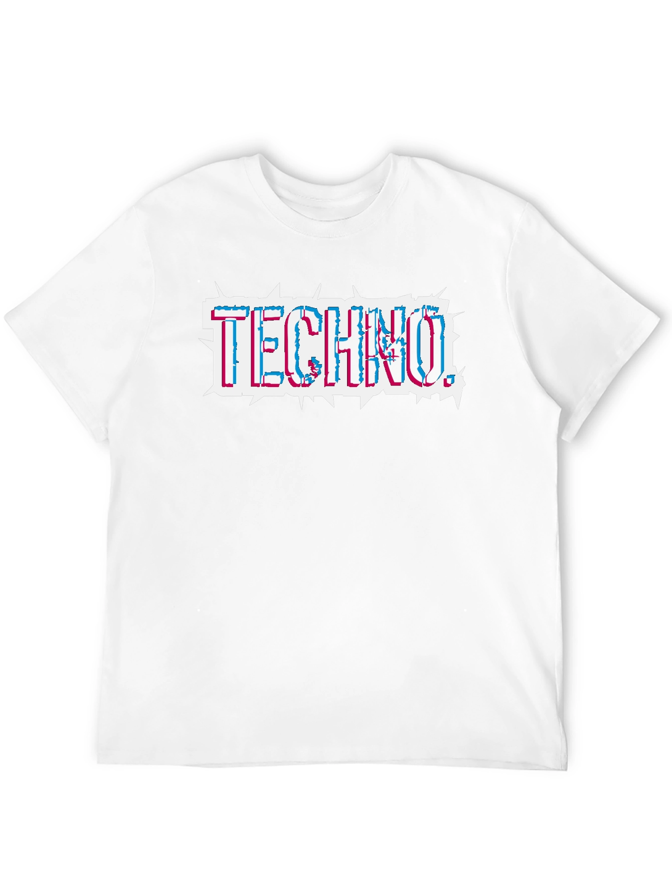 Techno Glitch Style Black T-Shirt