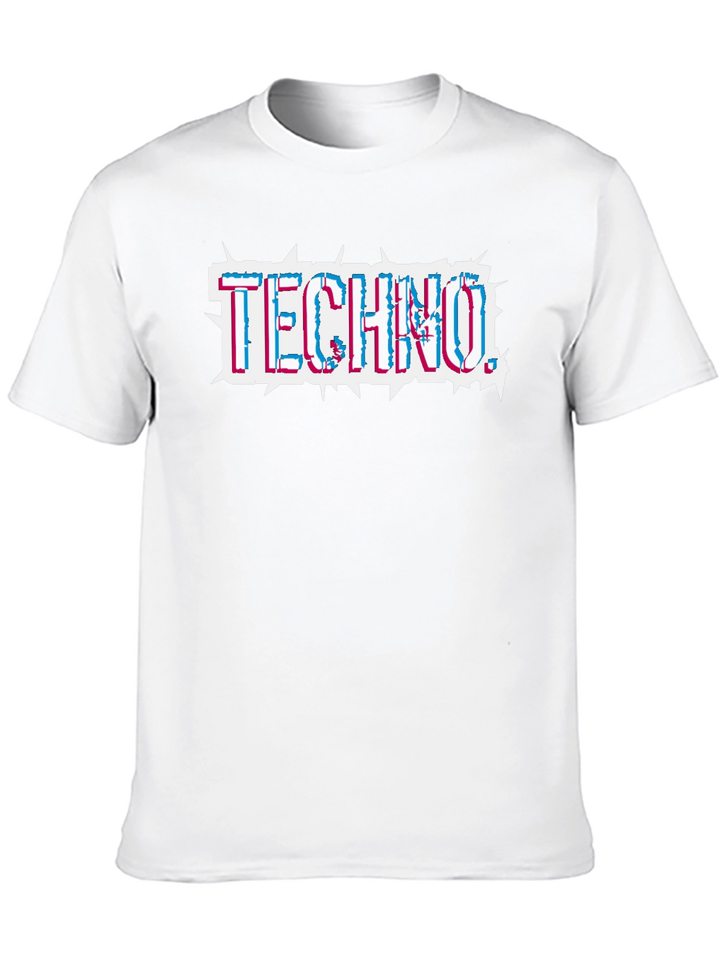 Techno Glitch Style Black T-Shirt