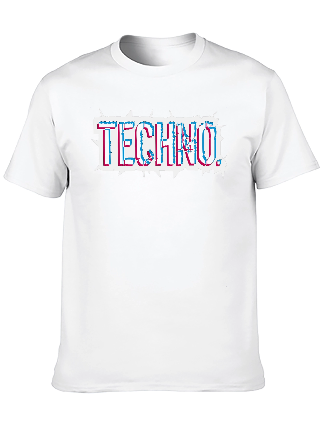 Techno Glitch Style Black T-Shirt