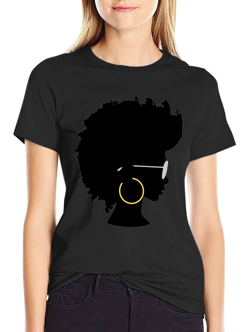 Afro Silhouette Graphic Tee - Stylish Unisex T-Shirt