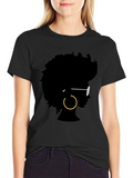 Afro Silhouette Graphic Tee - Stylish Unisex T-Shirt