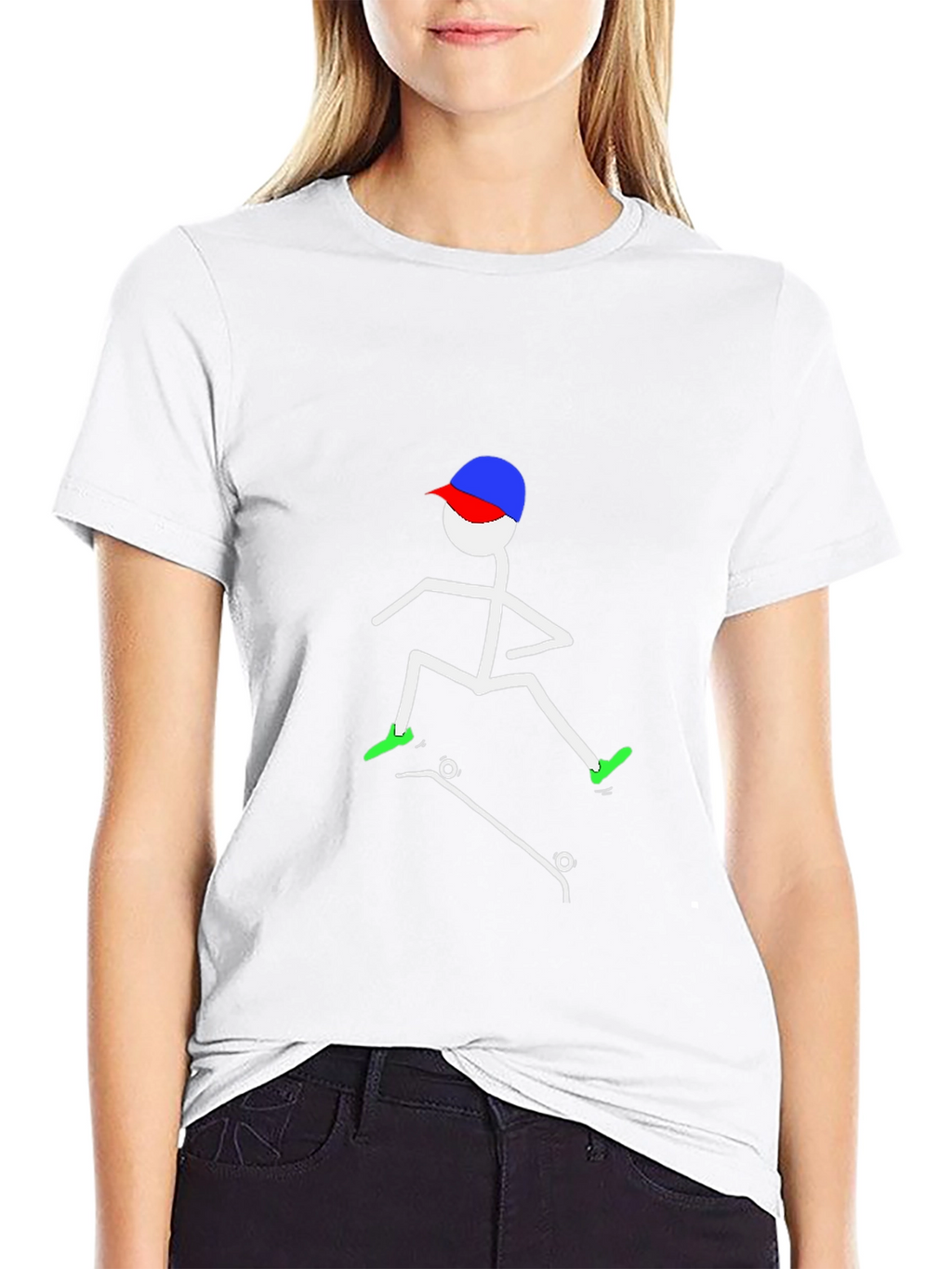 Cool Stick Figure Skateboarder Tee