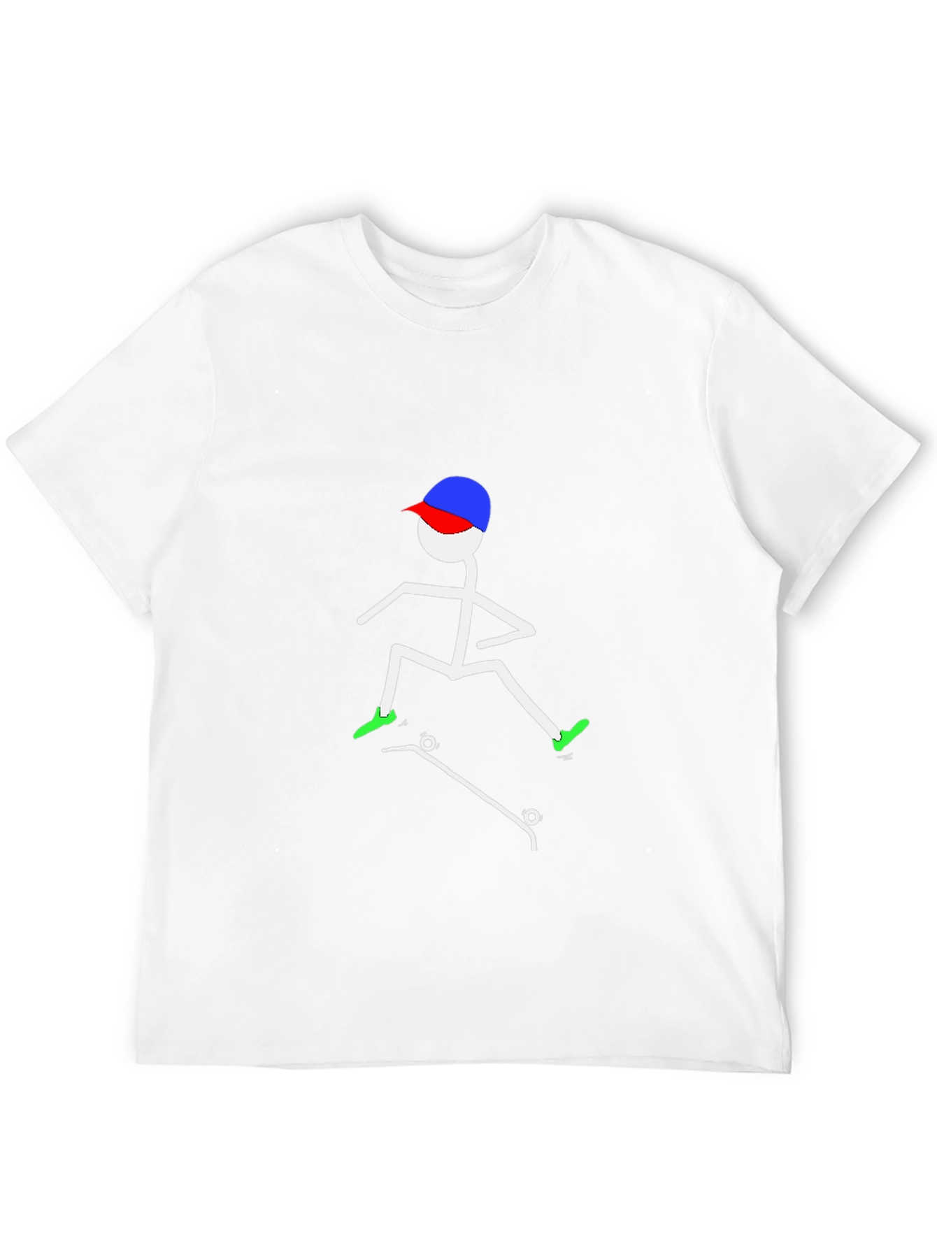 Cool Stick Figure Skateboarder Tee