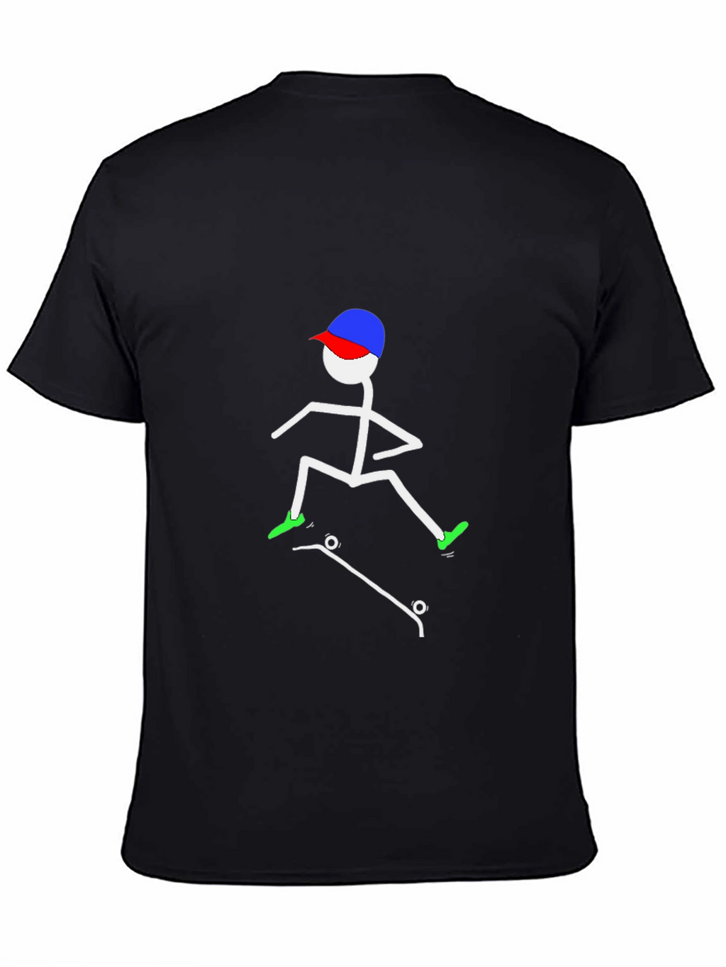 Cool Stick Figure Skateboarder Tee