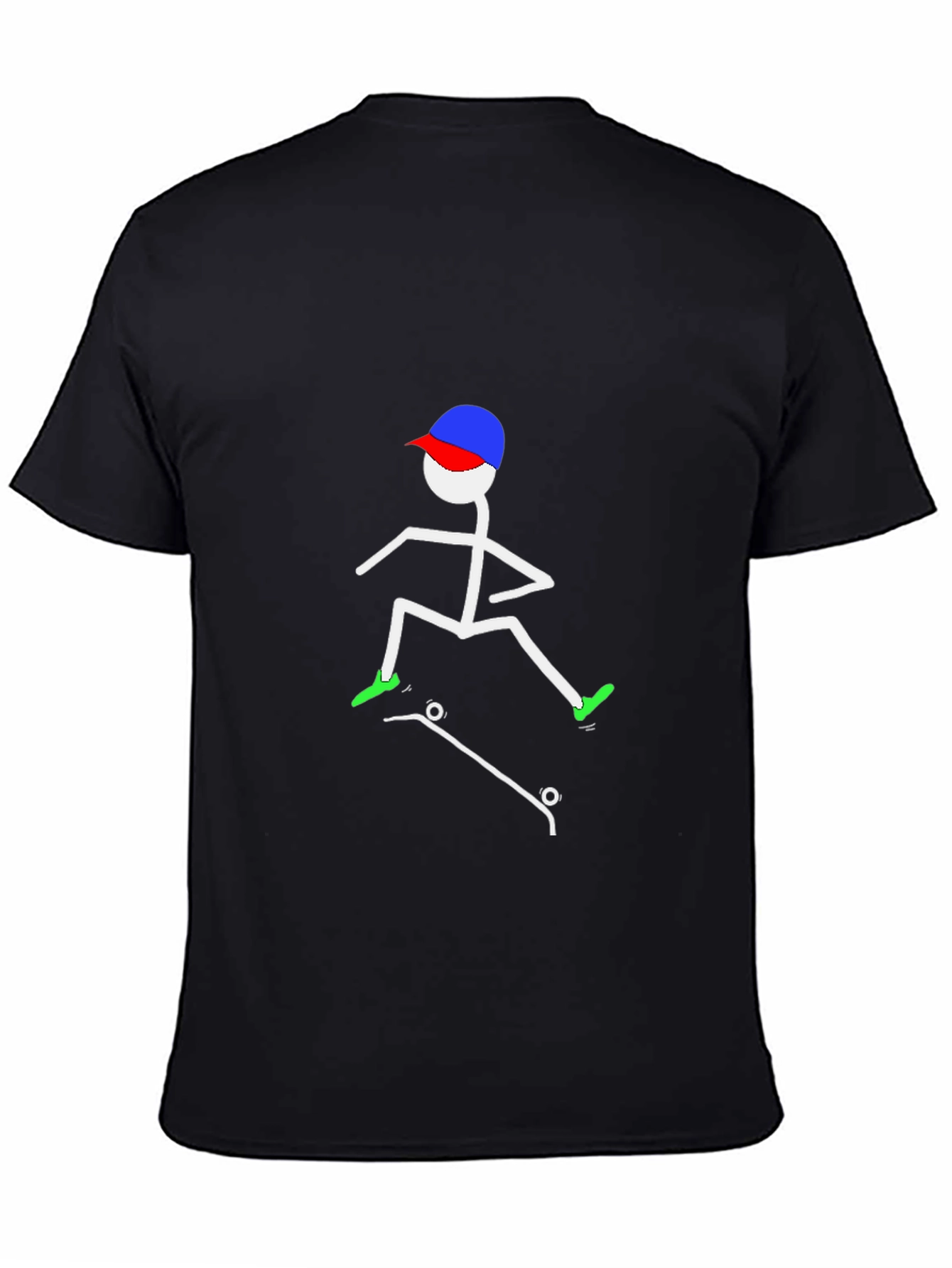 Cool Stick Figure Skateboarder Tee