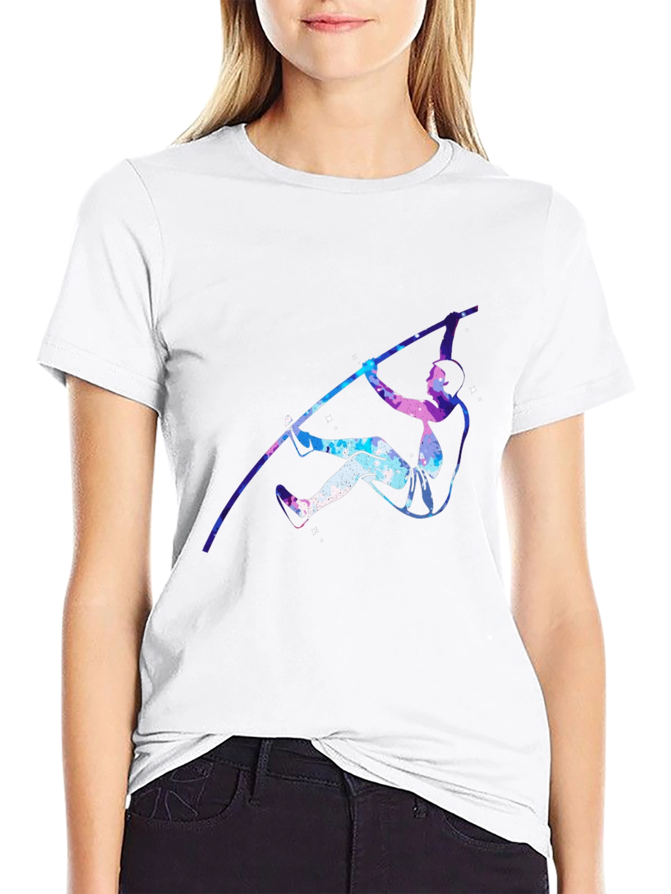 Pole Vaulting Galaxy T-Shirt - Black