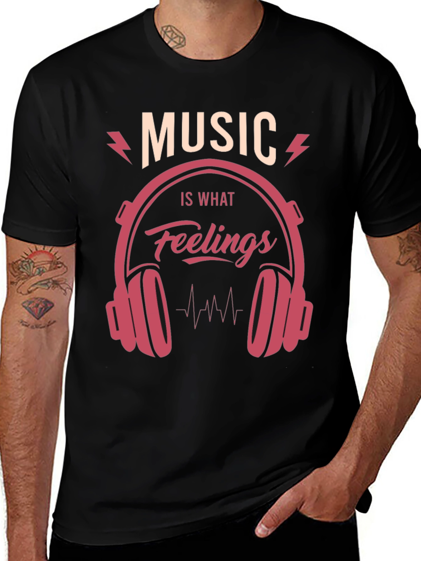 Music is What Feelings Sound Like Graphic Tee