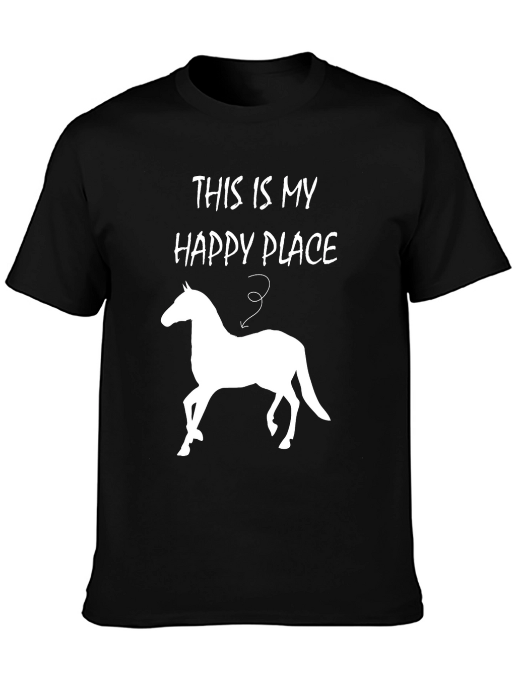 Happy Place Horse T-Shirt - Mens Black Tee