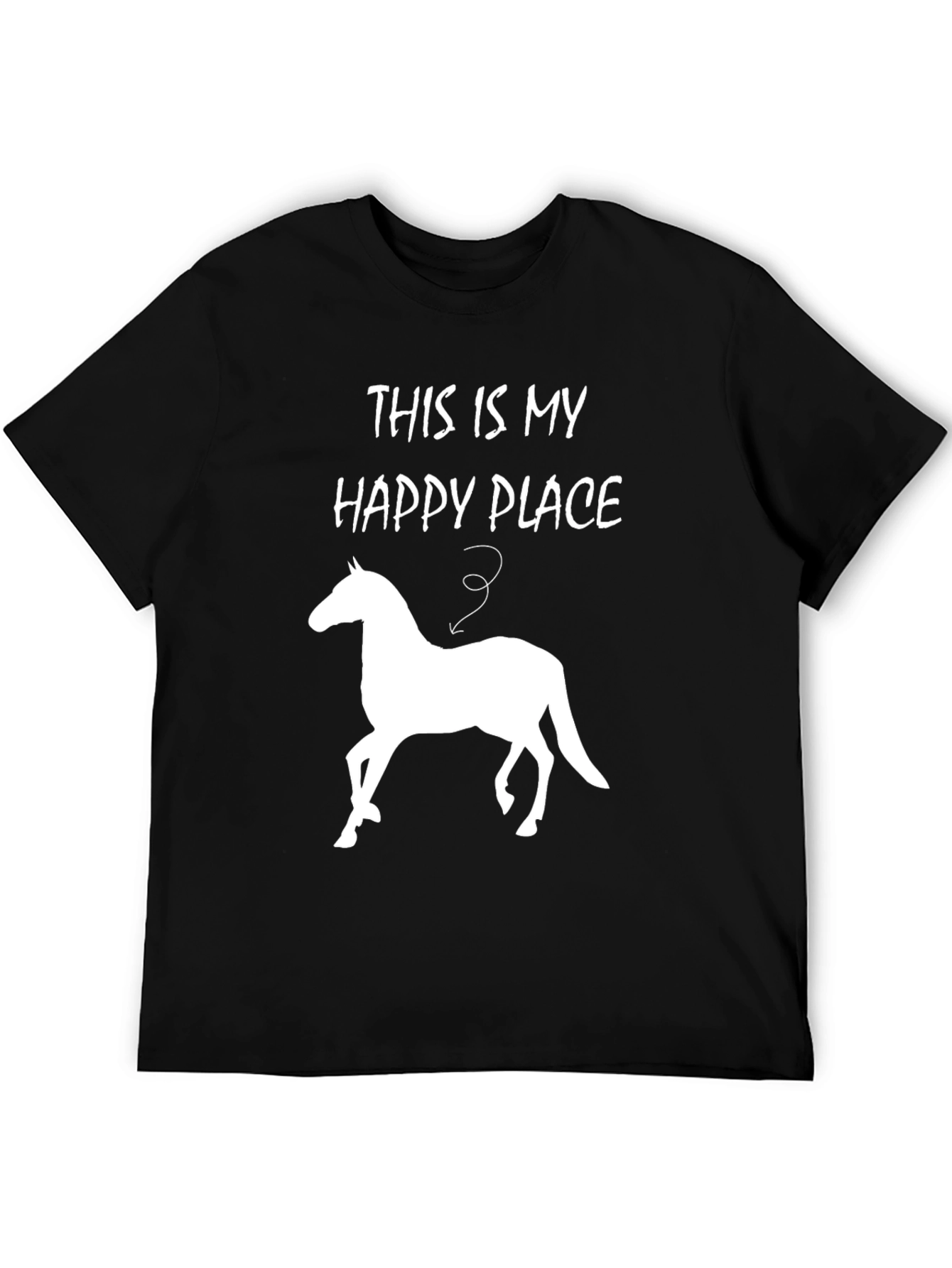 Happy Place Horse T-Shirt - Mens Black Tee