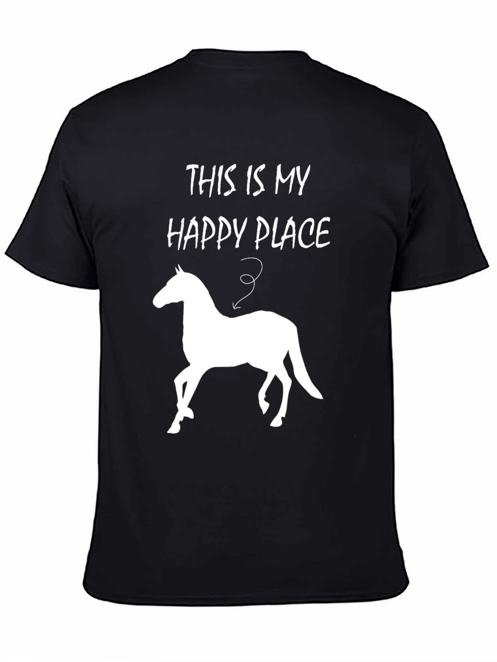 Happy Place Horse T-Shirt - Mens Black Tee