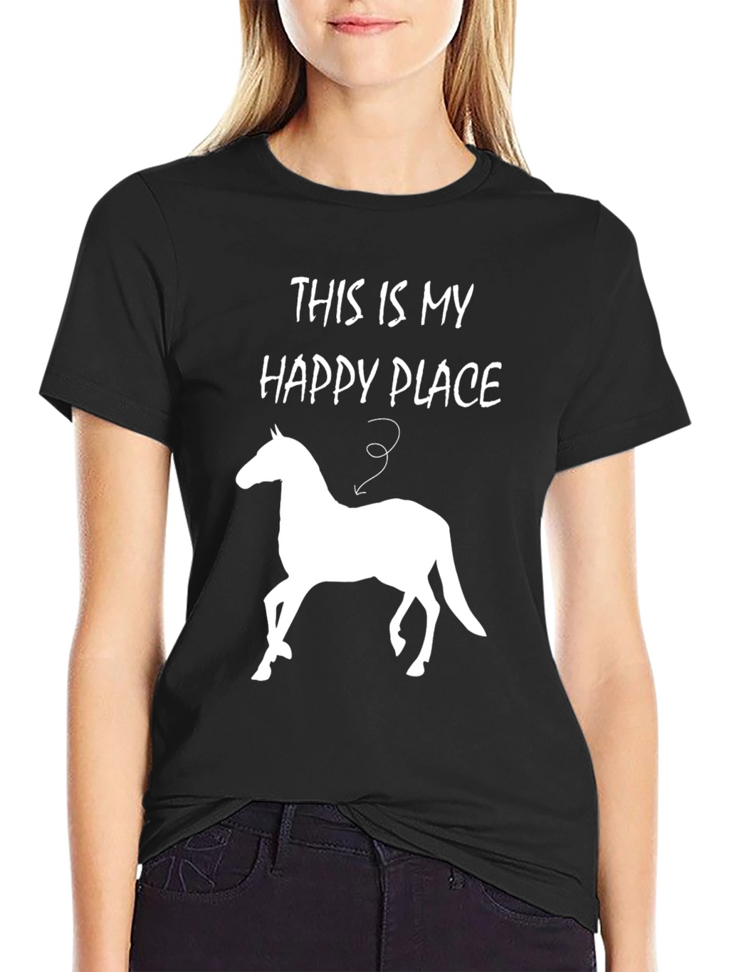 Happy Place Horse T-Shirt - Mens Black Tee