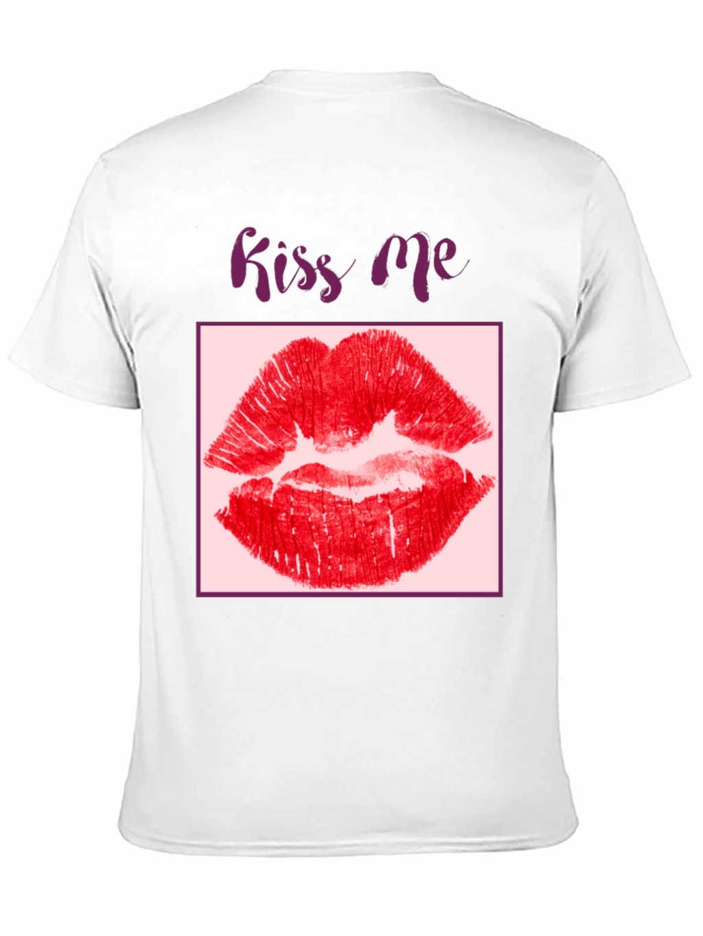 Kiss Me Lips Graphic Black T-Shirt