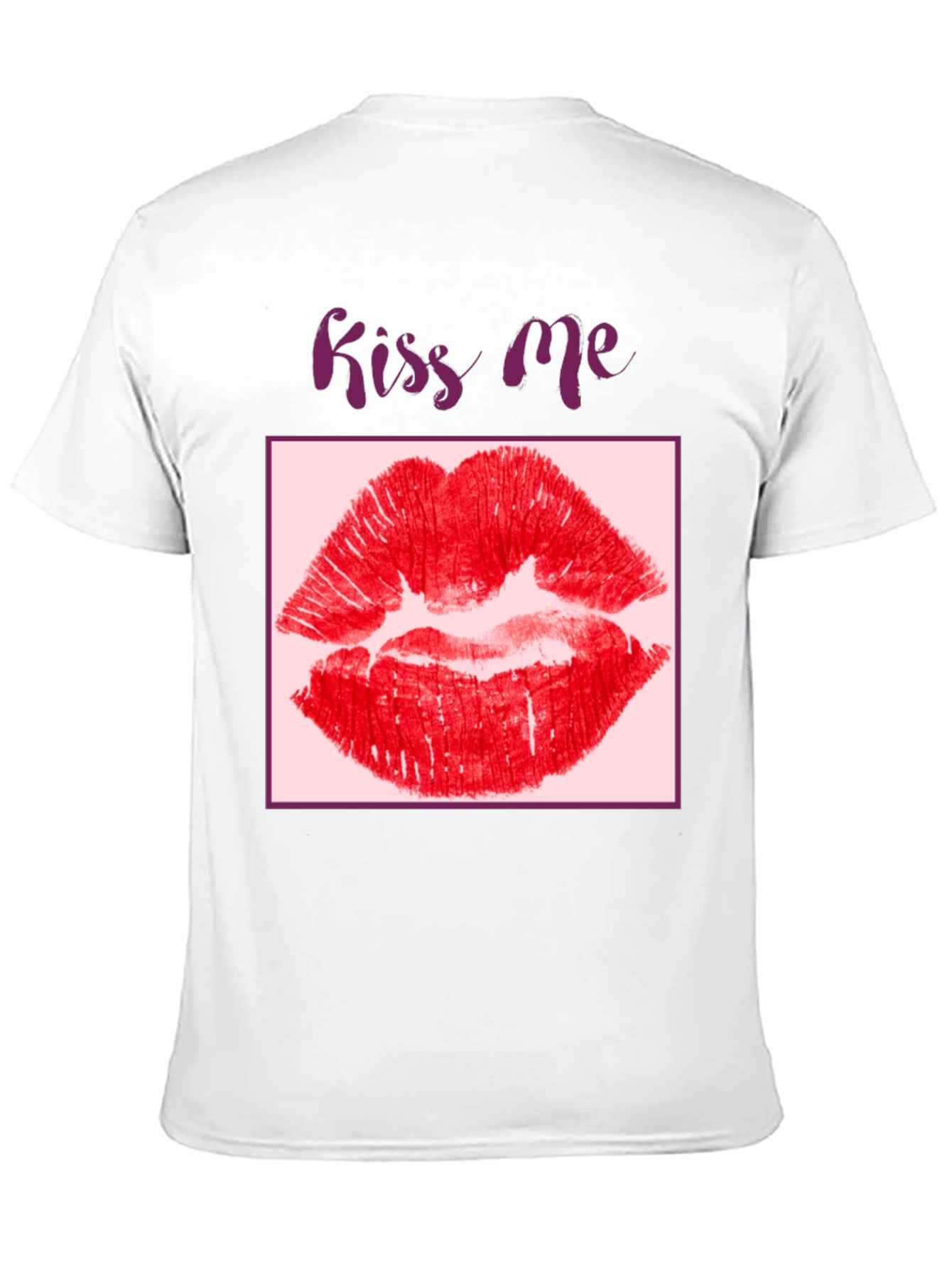 Kiss Me Lips Graphic Black T-Shirt
