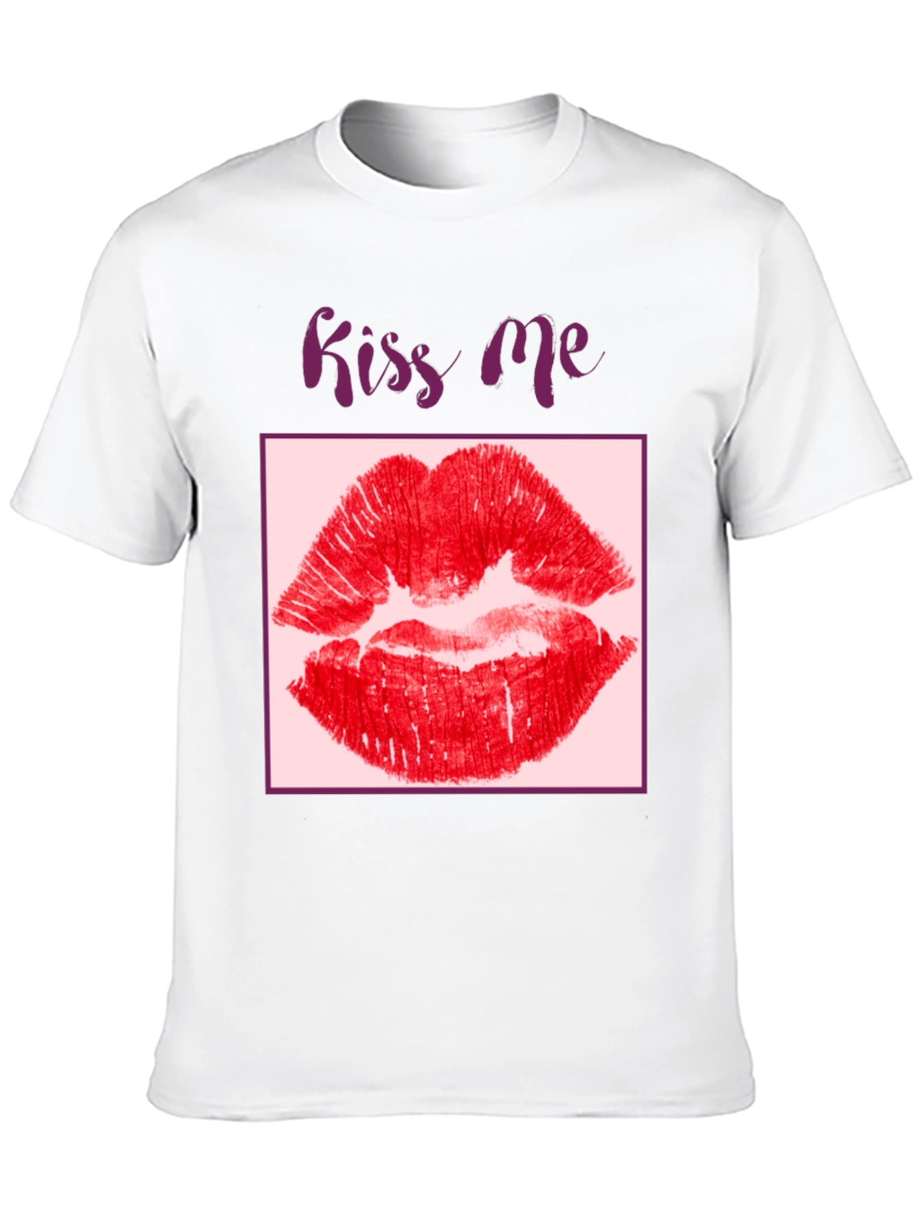 Kiss Me Lips Graphic Black T-Shirt