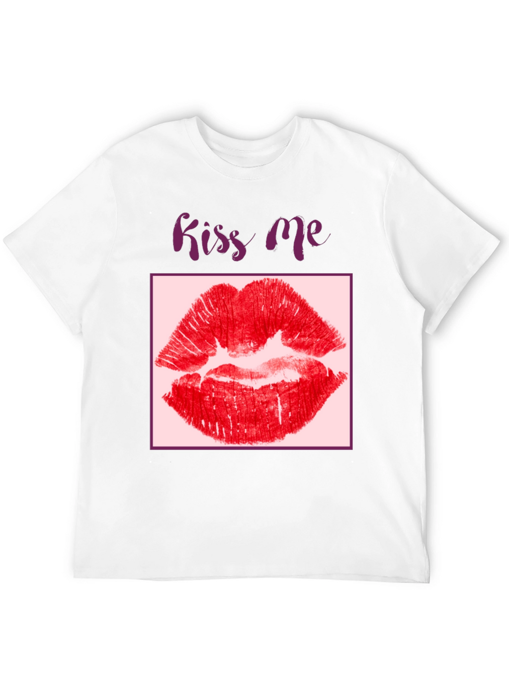 Kiss Me Lips Graphic Black T-Shirt