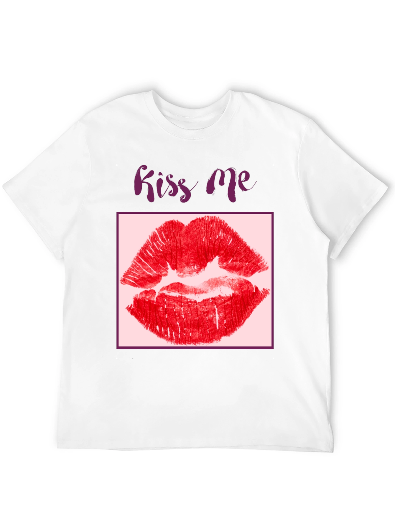 Kiss Me Lips Graphic Black T-Shirt