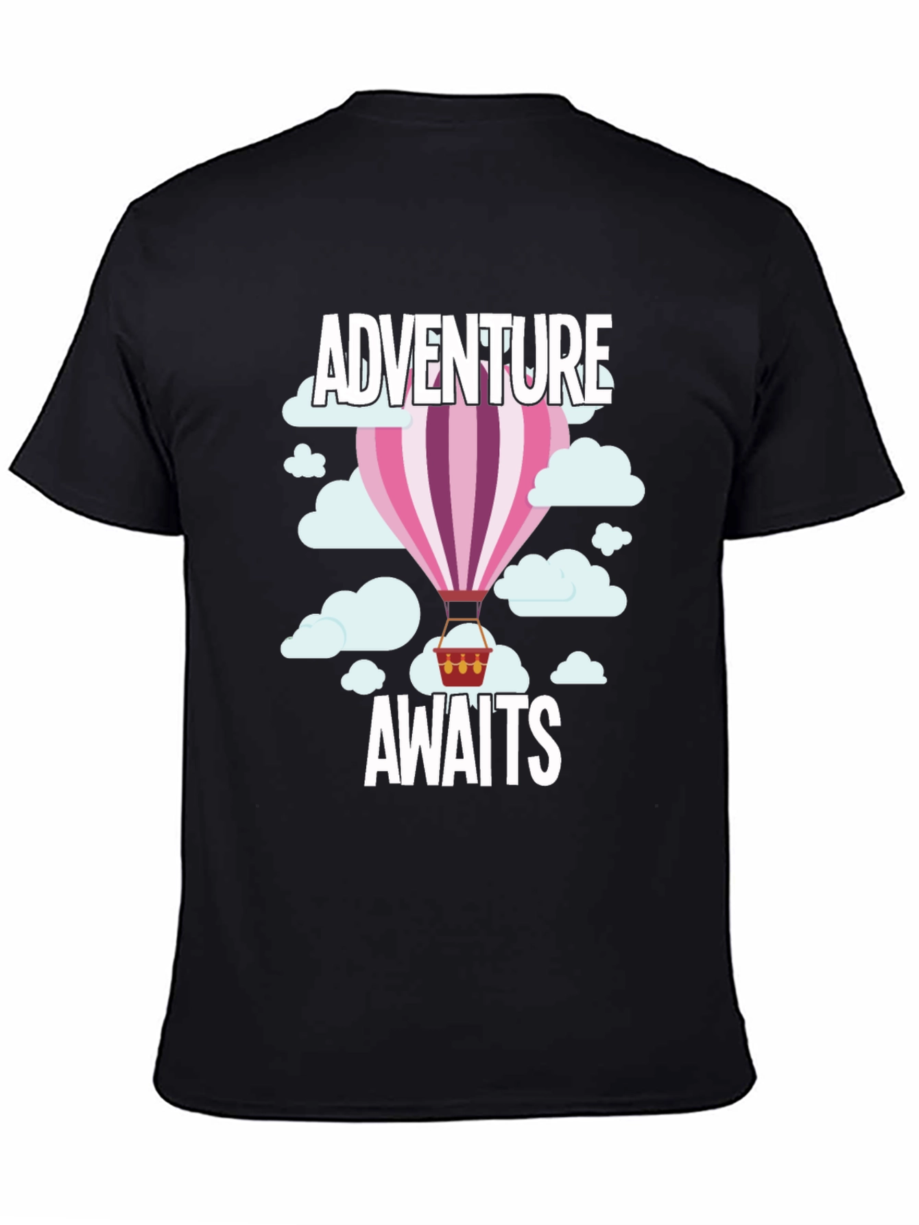 Adventure Awaits Hot Air Balloon Graphic T-Shirt