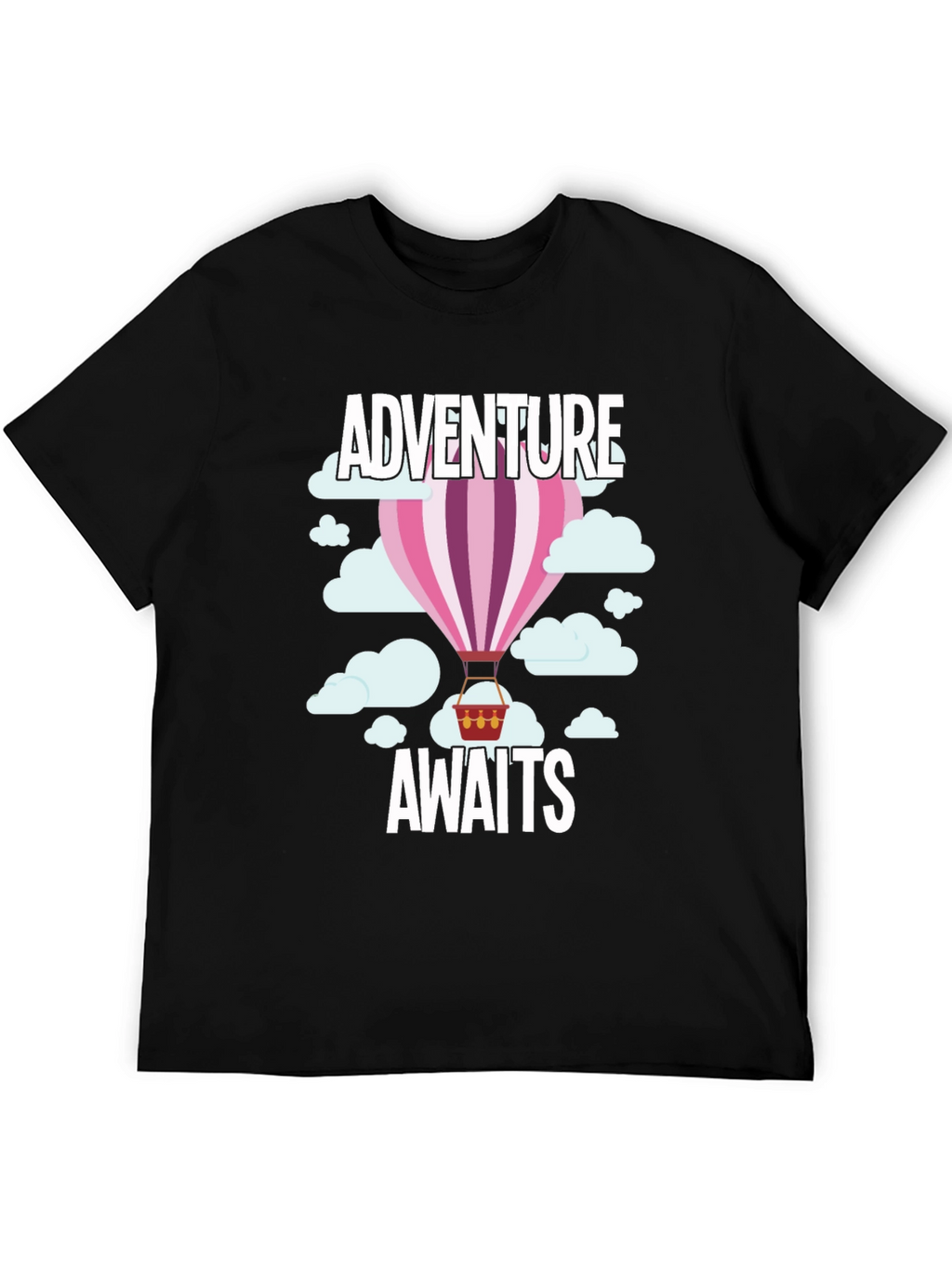 Adventure Awaits Hot Air Balloon Graphic T-Shirt