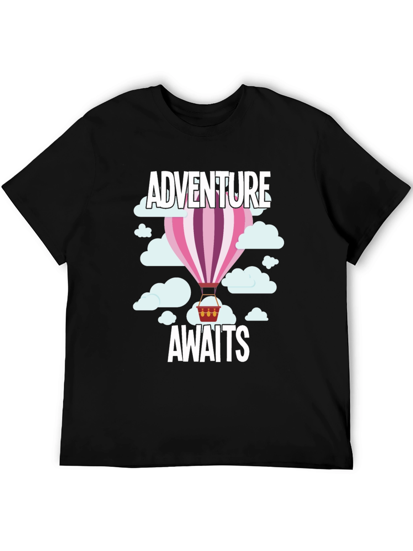 Adventure Awaits Hot Air Balloon Graphic T-Shirt