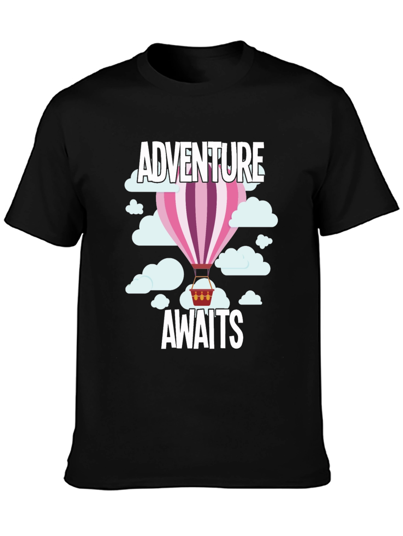 Adventure Awaits Hot Air Balloon Graphic T-Shirt