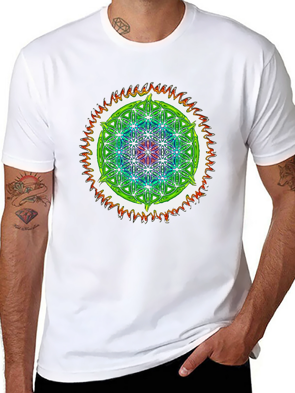 Psychedelic Flower of Life Graphic Tee