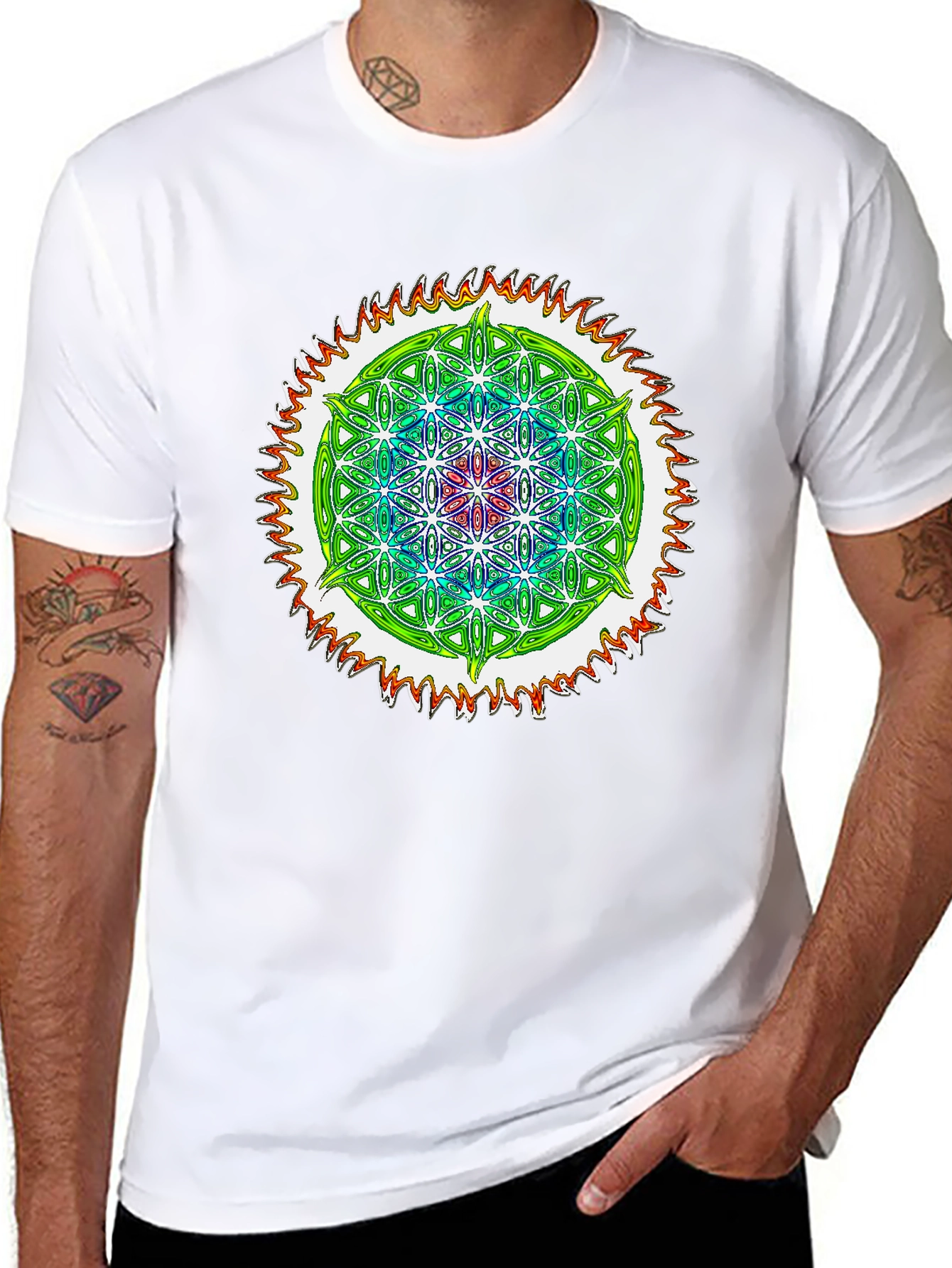 Psychedelic Flower of Life Graphic Tee