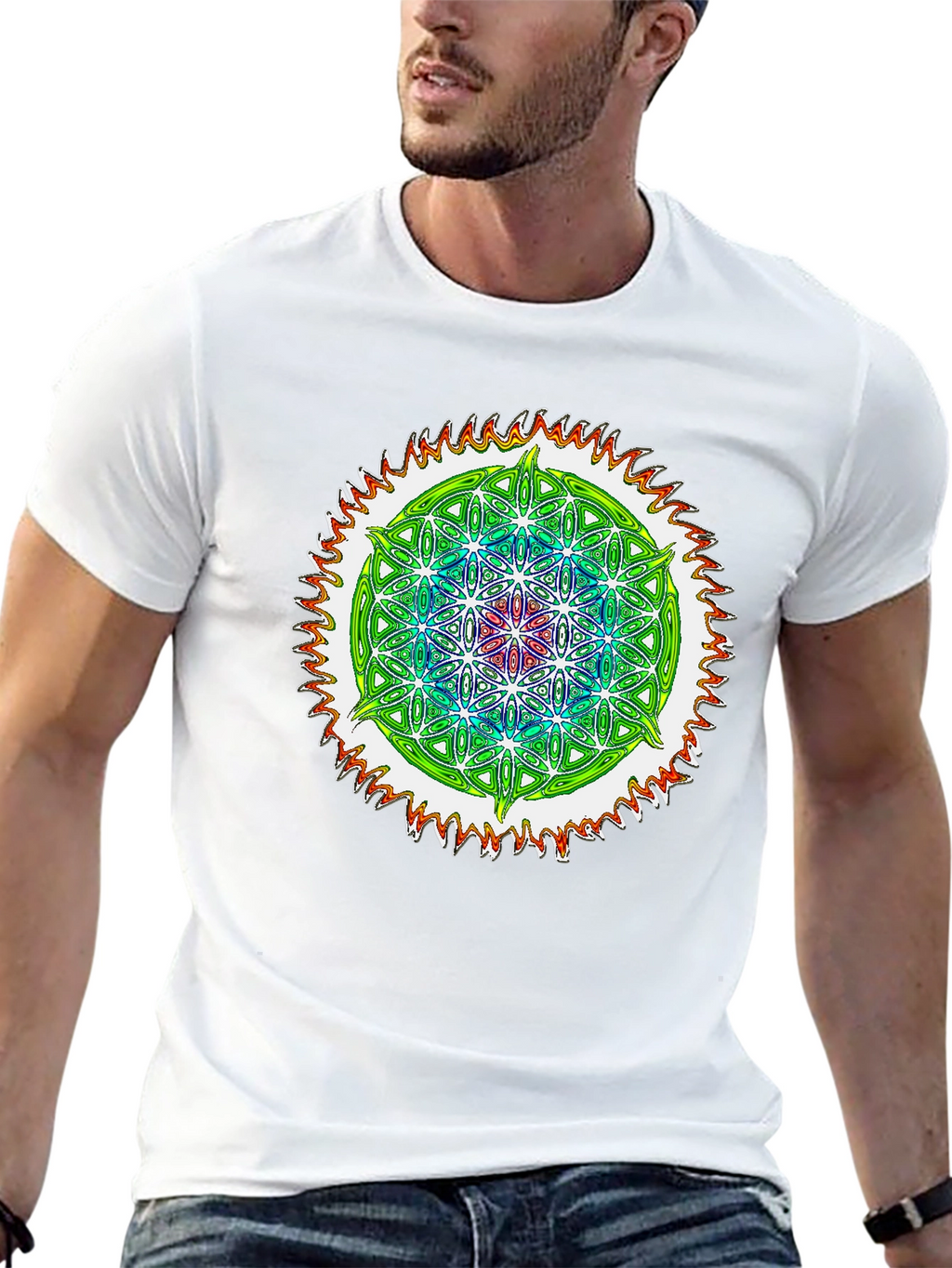 Psychedelic Flower of Life Graphic Tee
