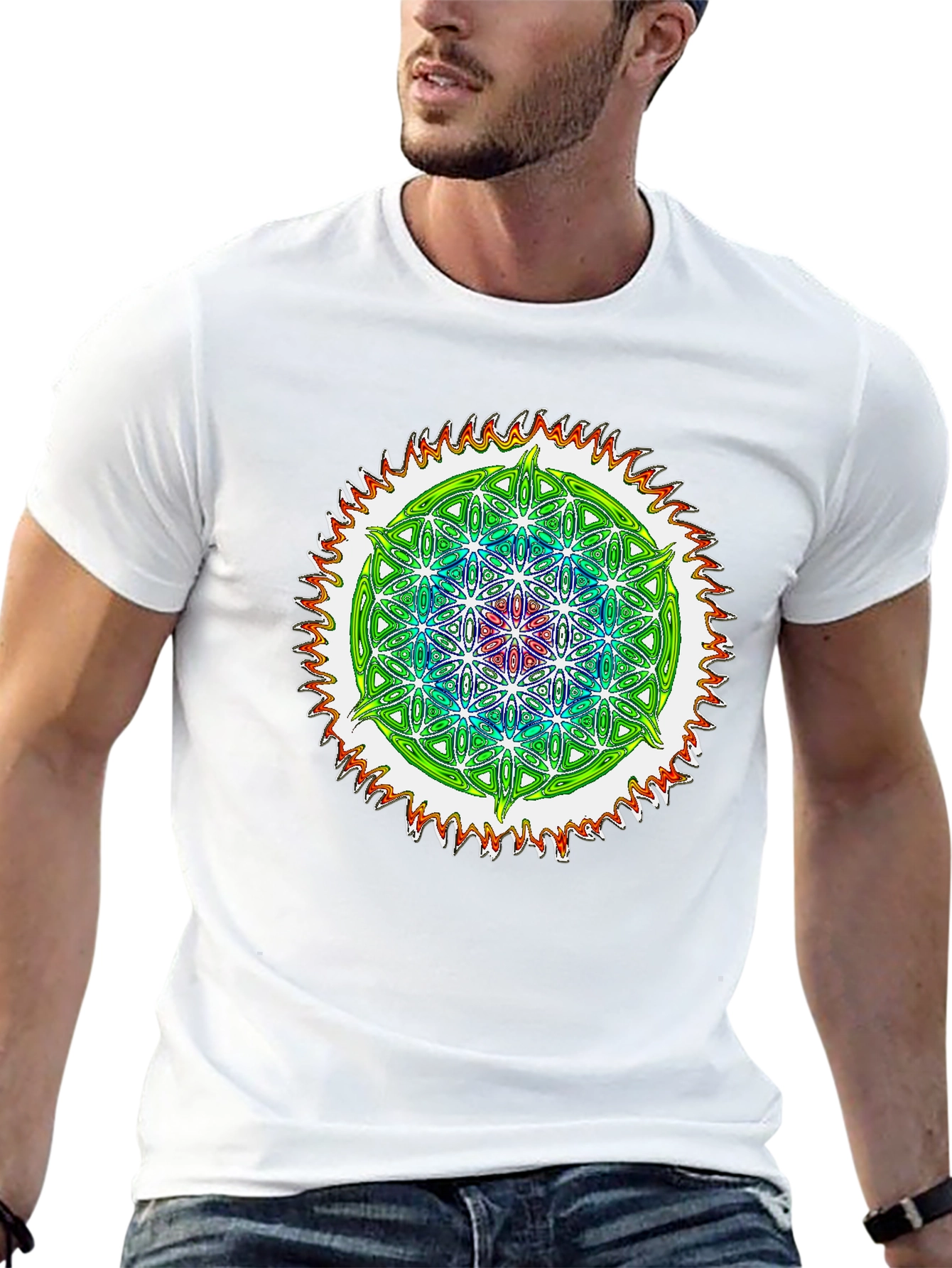 Psychedelic Flower of Life Graphic Tee