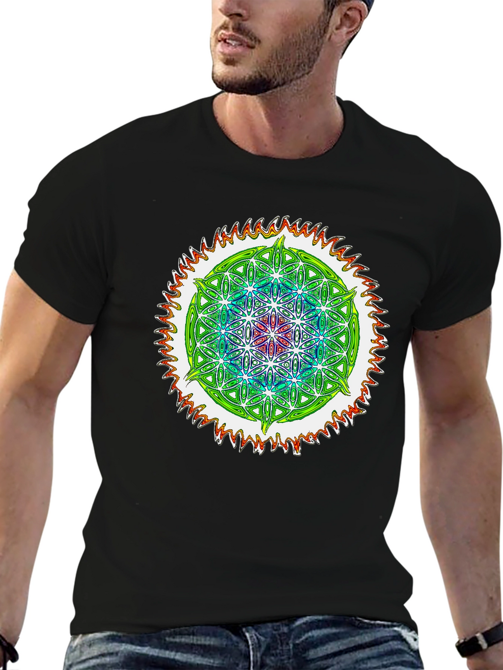 Psychedelic Flower of Life Graphic Tee