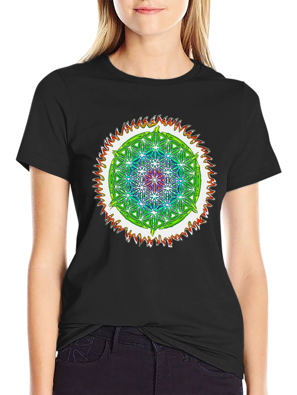 Psychedelic Flower of Life Graphic Tee