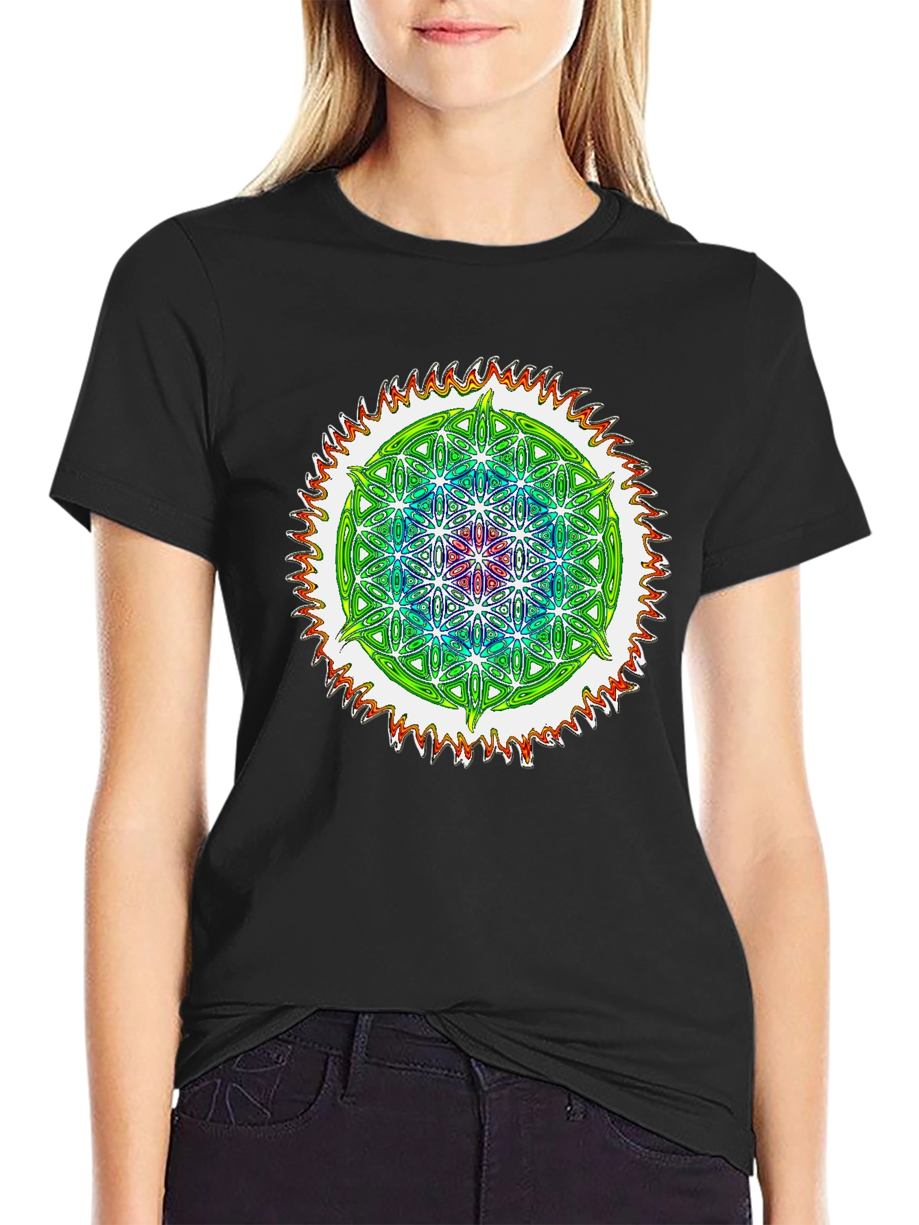 Psychedelic Flower of Life Graphic Tee