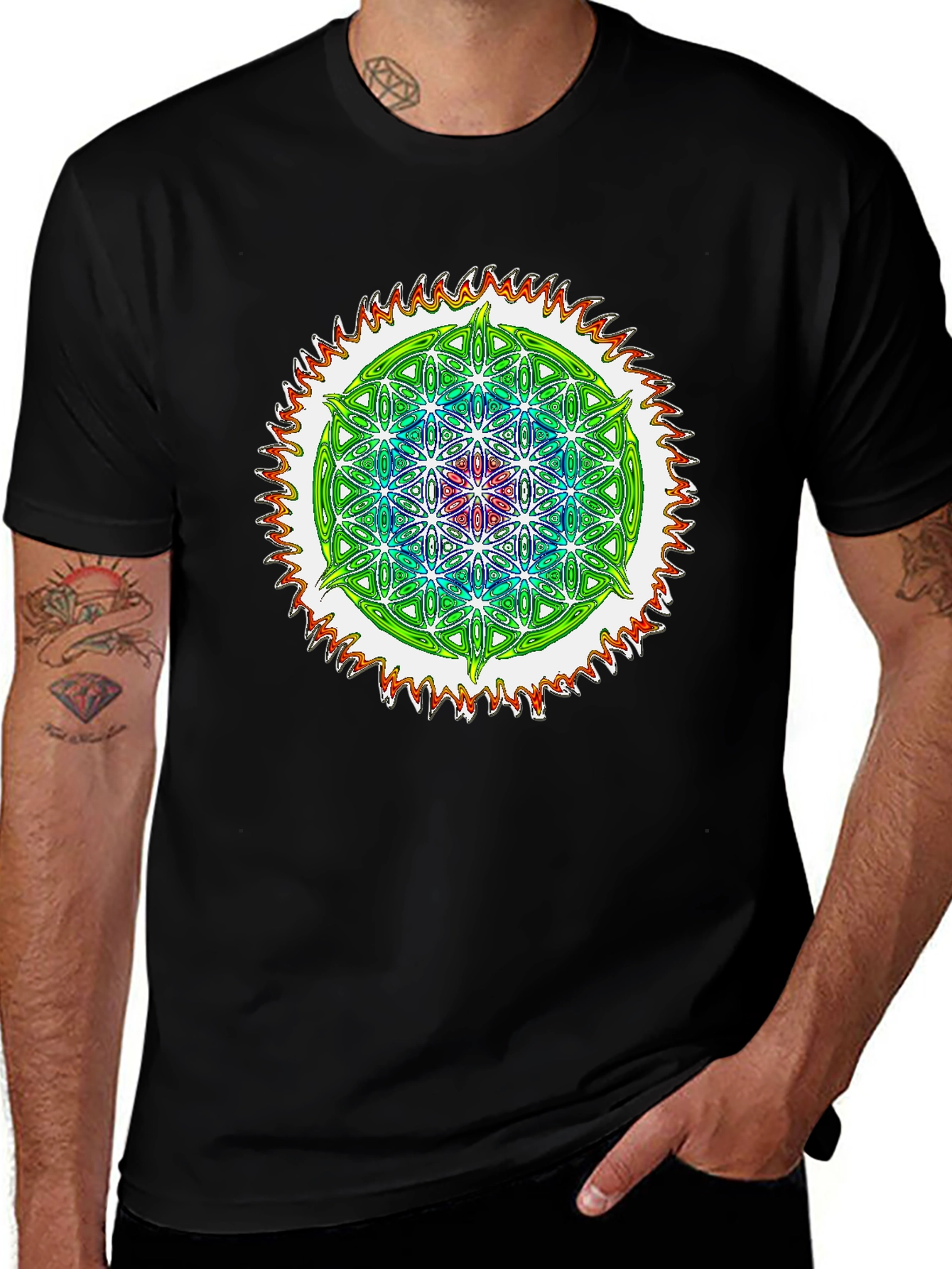 Psychedelic Flower of Life Graphic Tee