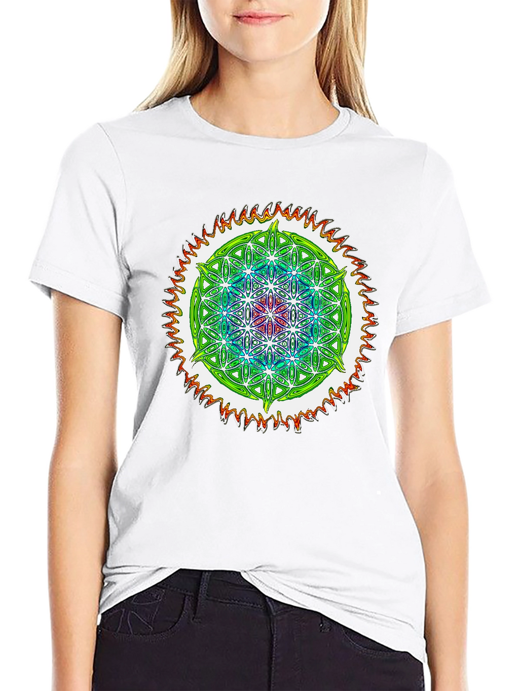Psychedelic Flower of Life Graphic Tee