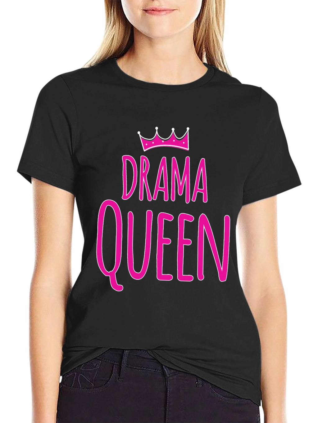 Drama Queen Graphic T-Shirt - Pink Print