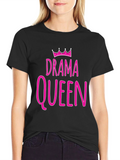 Drama Queen Graphic T-Shirt - Pink Print