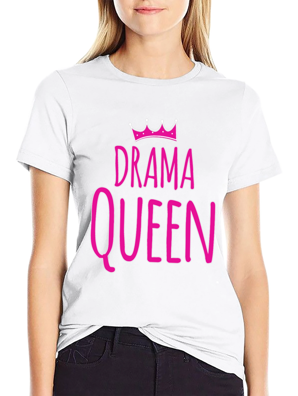 Drama Queen Graphic T-Shirt - Pink Print