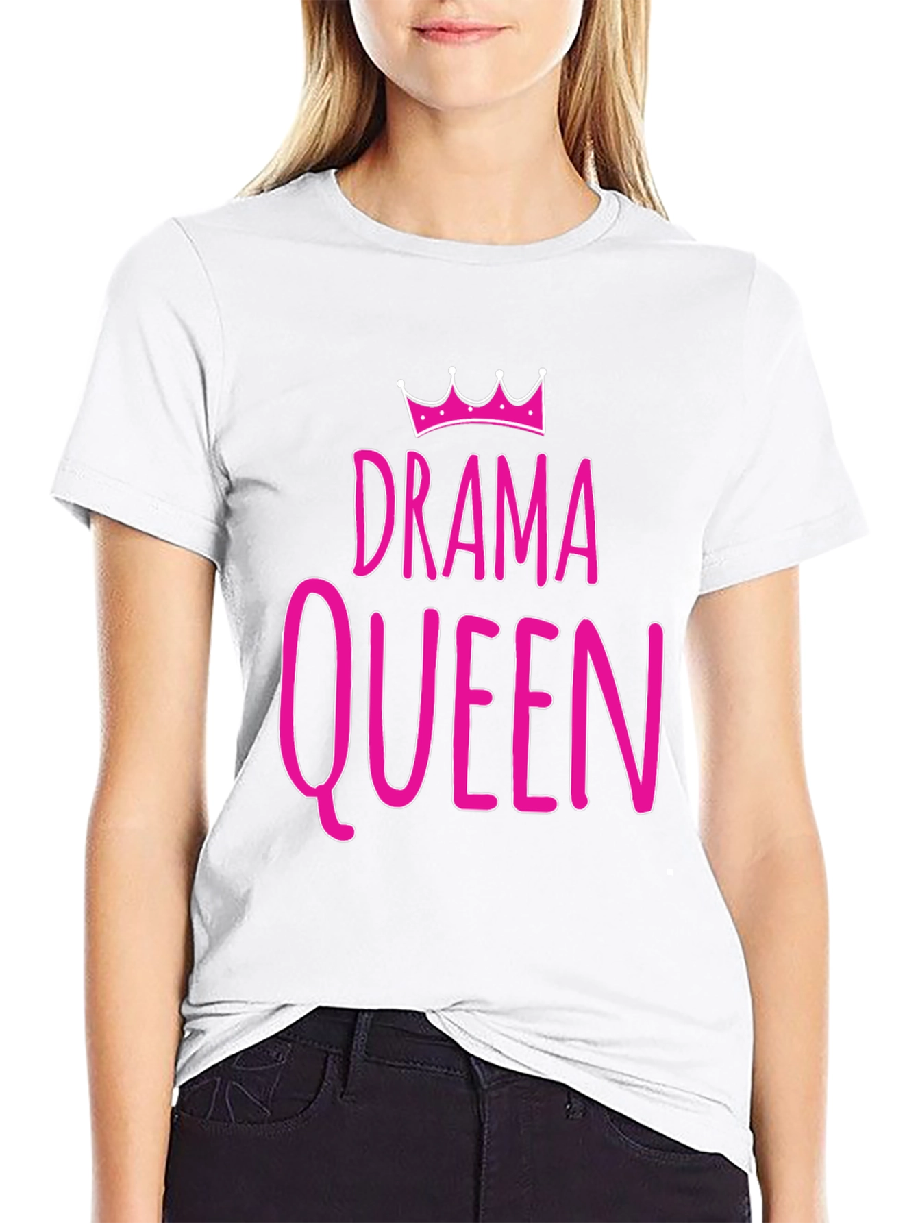 Drama Queen Graphic T-Shirt - Pink Print