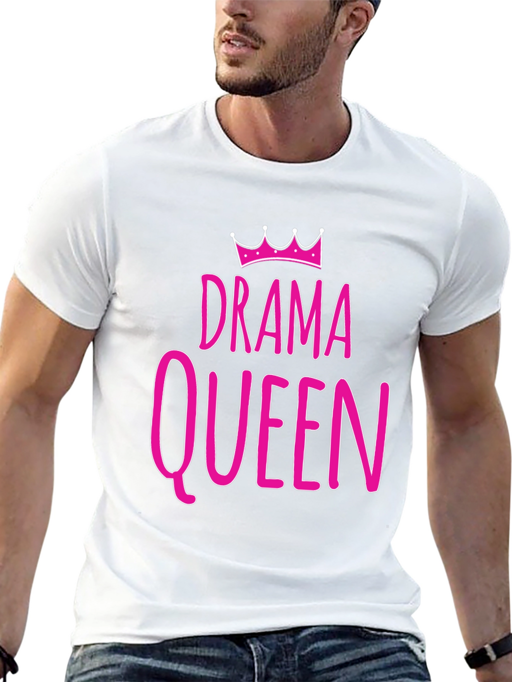 Drama Queen Graphic T-Shirt - Pink Print