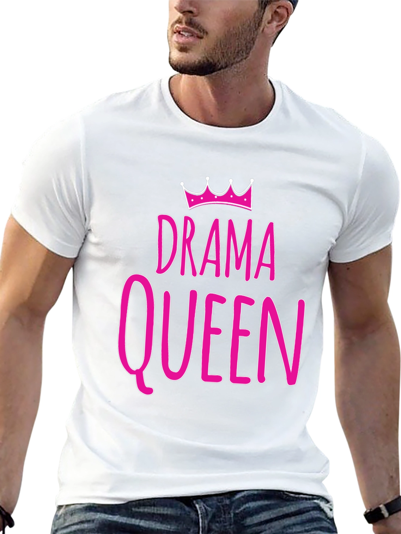 Drama Queen Graphic T-Shirt - Pink Print