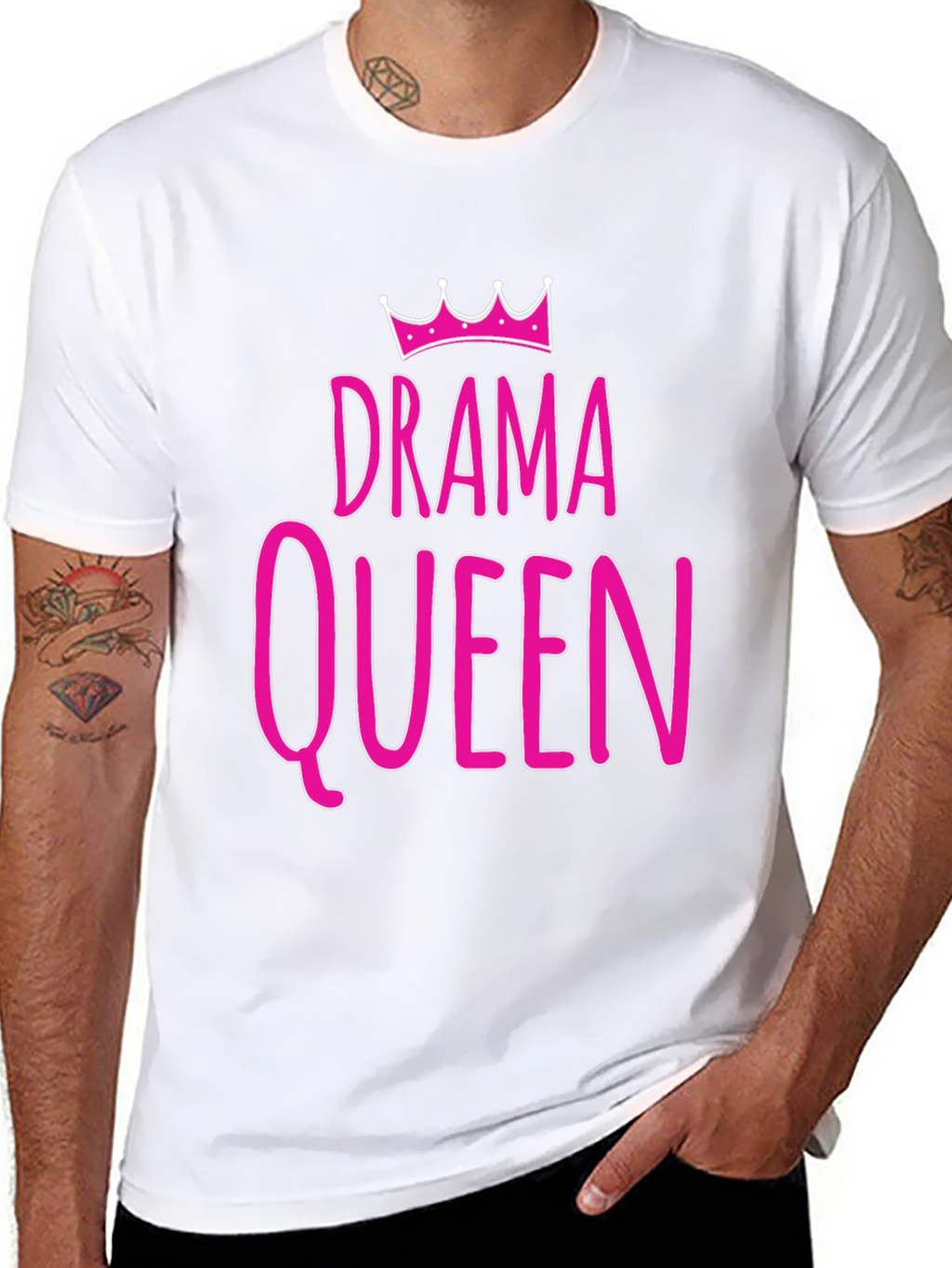 Drama Queen Graphic T-Shirt - Pink Print