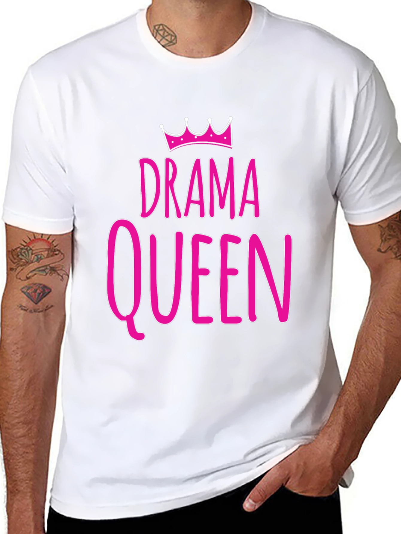 Drama Queen Graphic T-Shirt - Pink Print