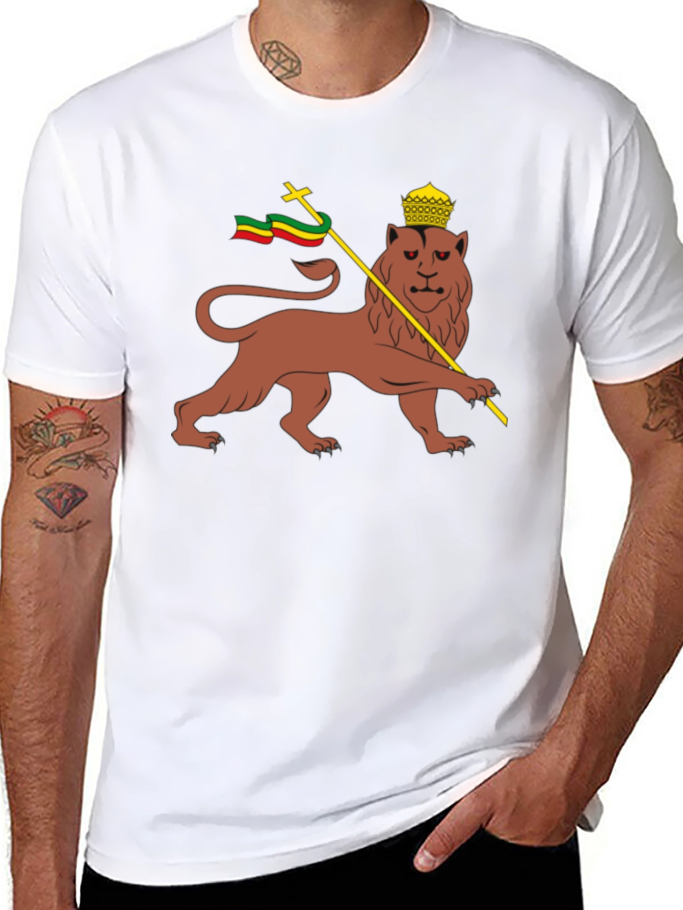 Lion of Judah T-Shirt - Rastafarian Reggae Style